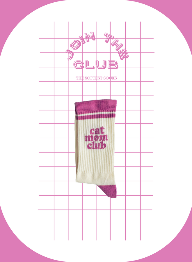 Join The Club - Soft socks 'Cat mom' pink