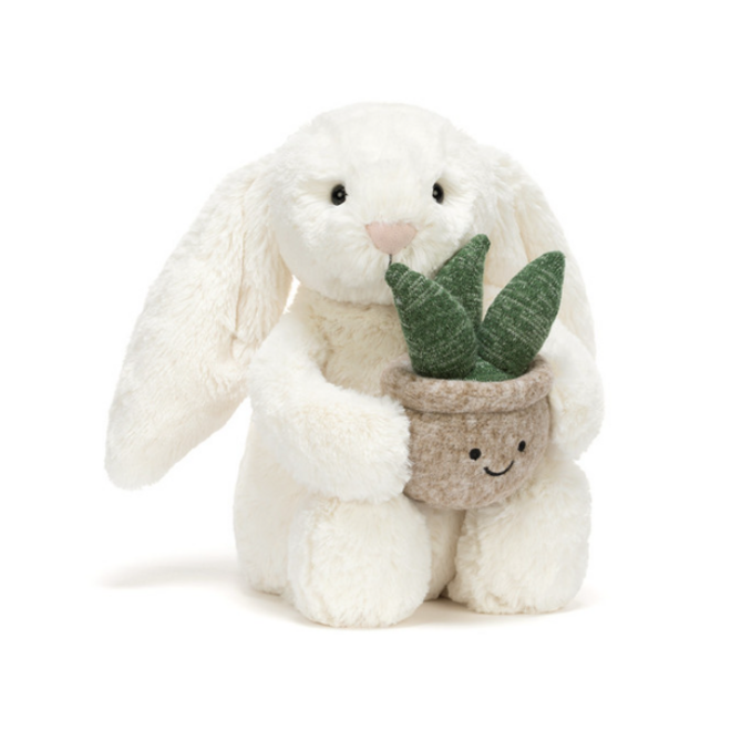 Jellycat - Cream Bunny with Plant