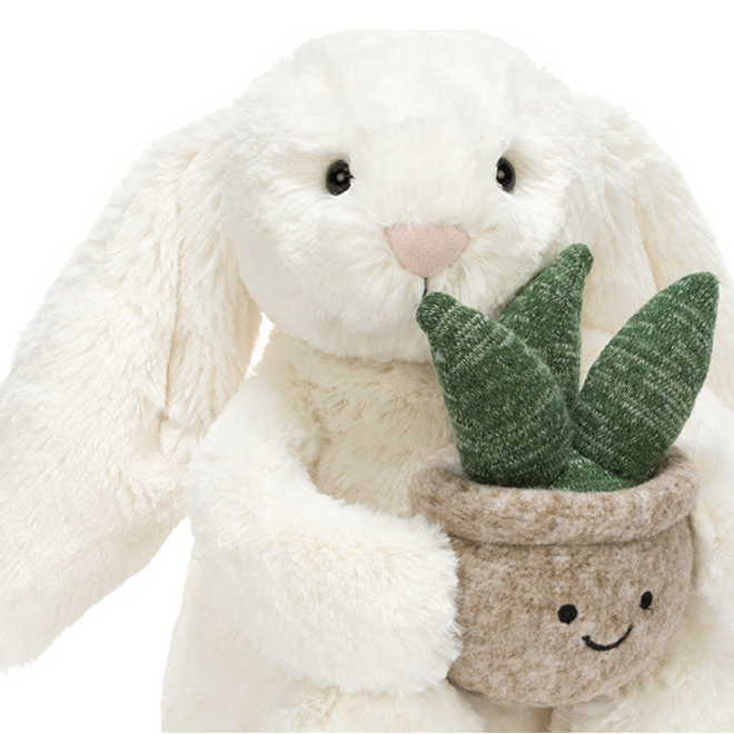 Jellycat - Cream Bunny with Plant