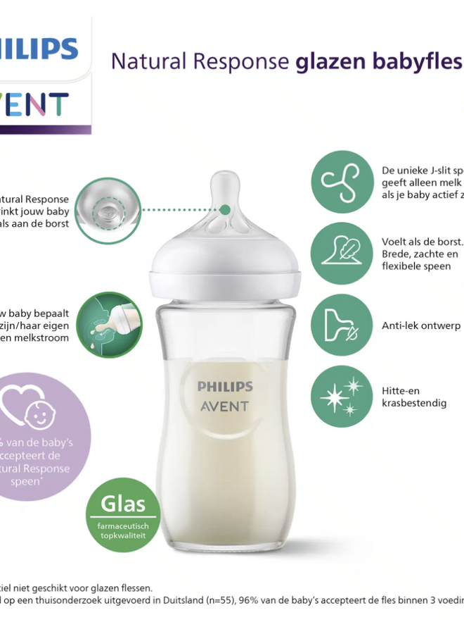 Avent Natural 3.0 zuigfles 240 ml Glas