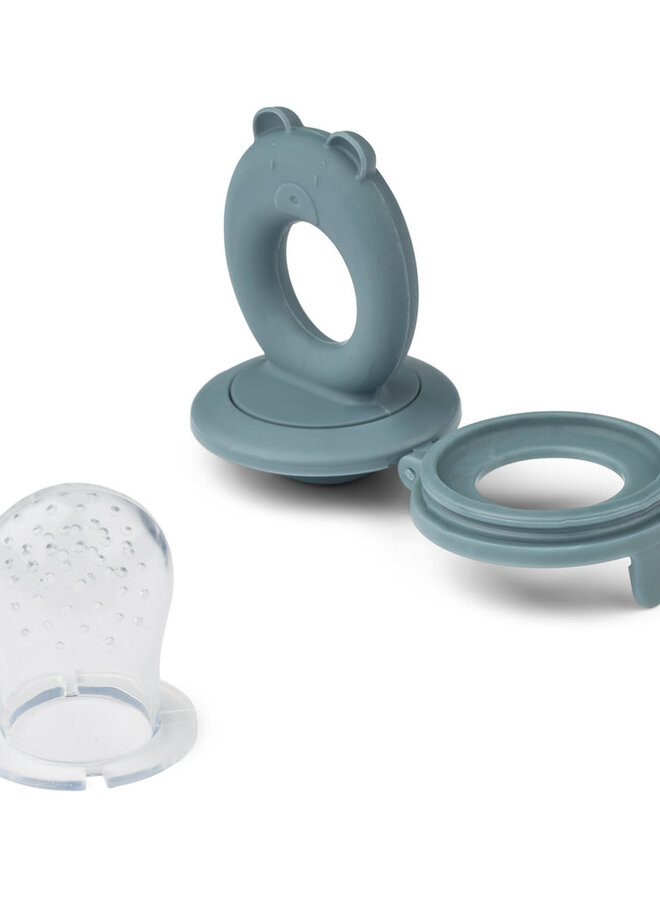 Liewood - Miranda Bear Food Feeder 2-Pack Whale blue / Dove blue
