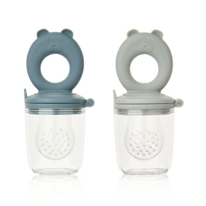Liewood - Miranda Bear Food Feeder 2-Pack Whale blue / Dove blue