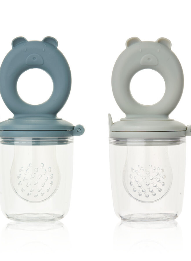 Liewood - Miranda Bear Food Feeder 2-Pack Whale blue / Dove blue