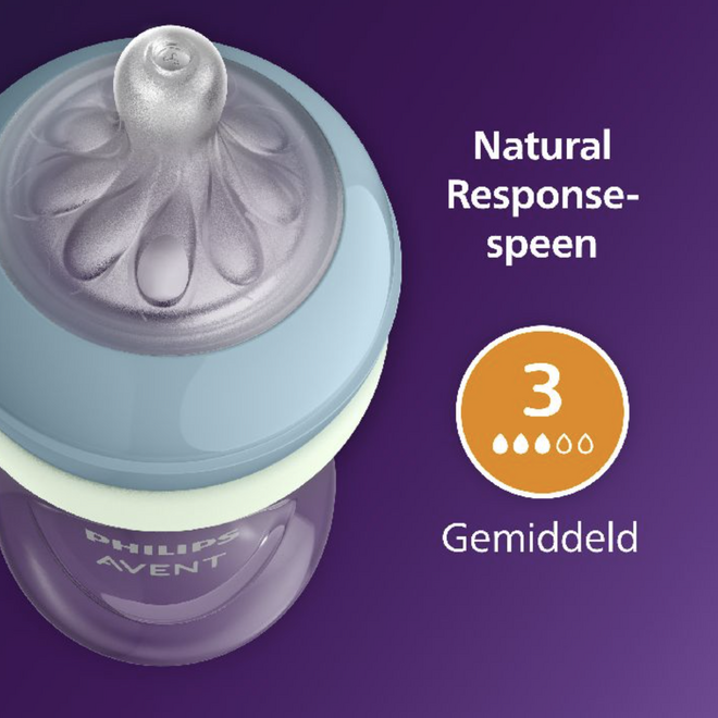 Avent - Natural 3.0 zuigfles 260 ml nighttime