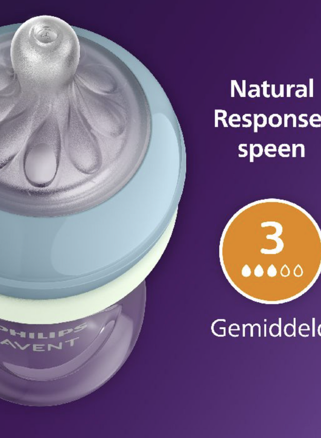 Avent - Natural 3.0 zuigfles 260 ml nighttime