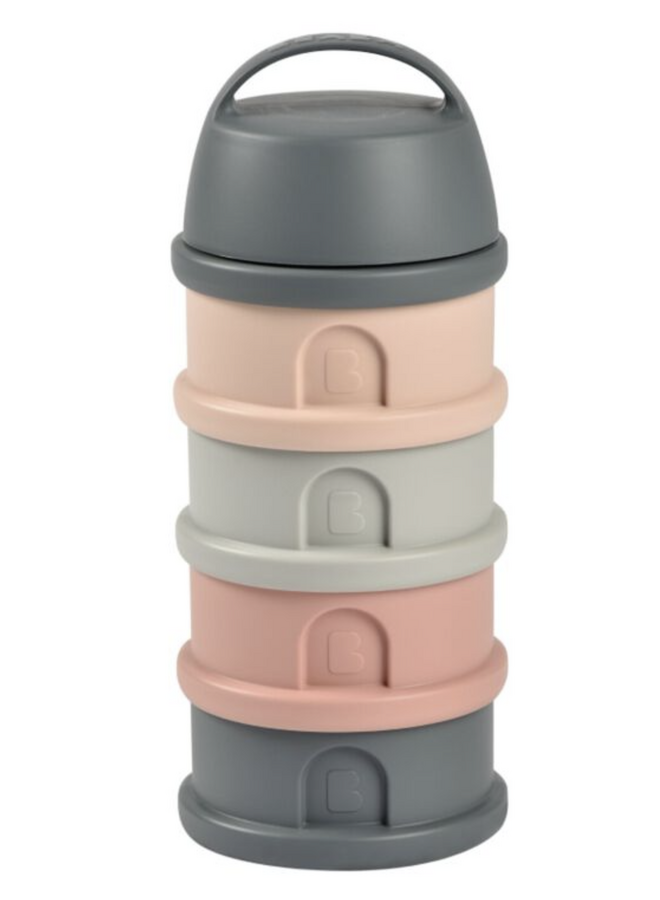 Béaba - Doseerbox met 4 compartimenten Grey/ Pink