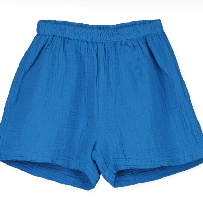 Lötiekids - Woven linen bermuda - Royal blue