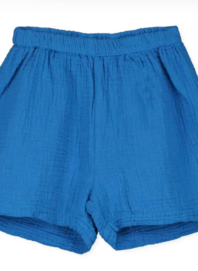Lötiekids - Woven linen bermuda - Royal blue