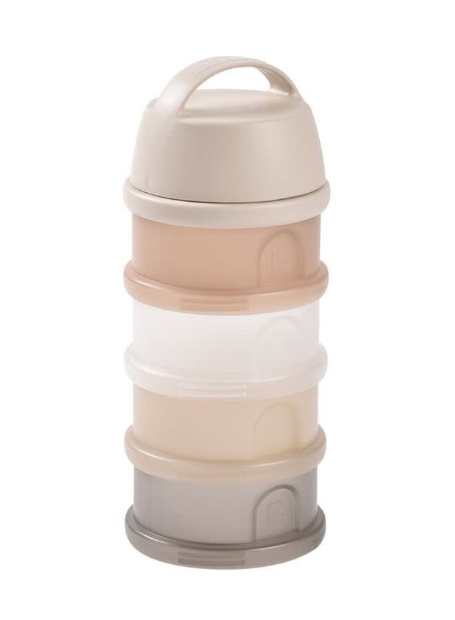 Béaba - Transparante Formule melk container 4 compartimenten - Klei