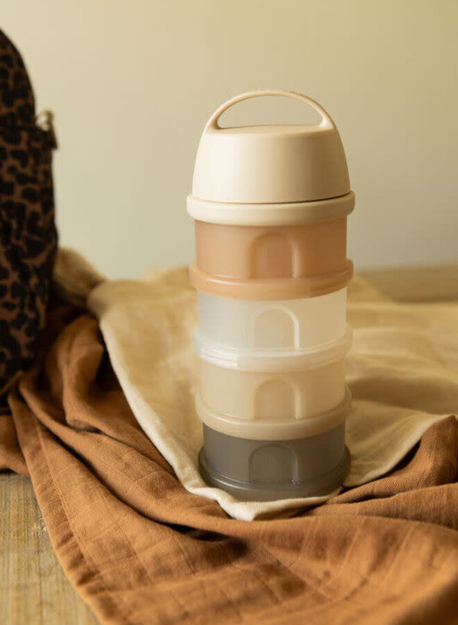 Béaba - Transparante Formule melk container 4 compartimenten - Klei
