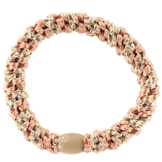 KKNEKKI Peach Coral - Beige glitter stripe