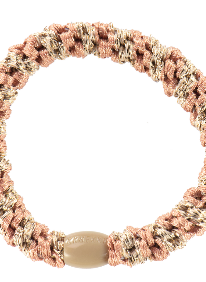 KKNEKKI Peach Coral - Beige glitter stripe