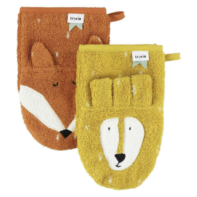 Trixie - Washandjes 2 pack - Mr. Lion - Mr. Fox
