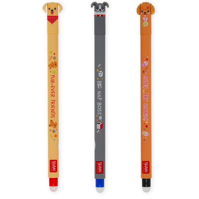 Legami - Set of 3 erasable pens - Fur ever friends