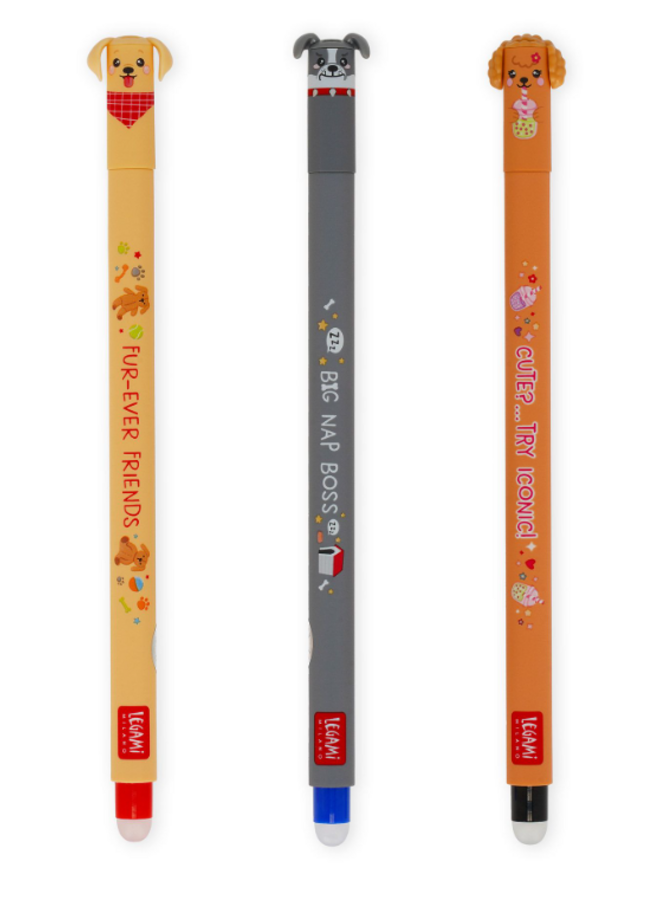 Legami - Set of 3 erasable pens - Fur ever friends