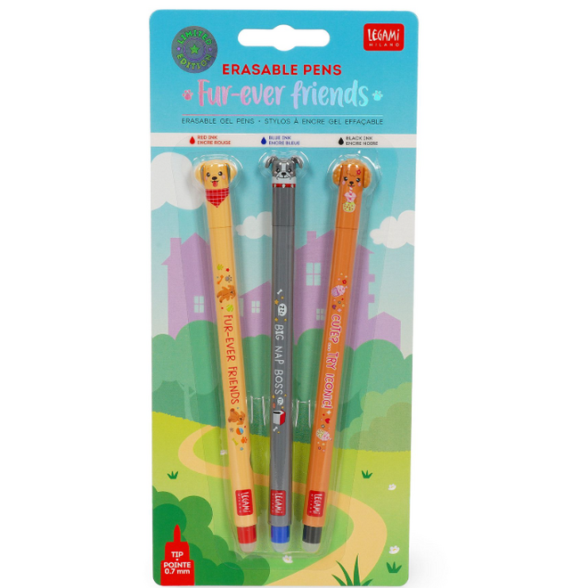 Legami - Set of 3 erasable pens - Fur ever friends