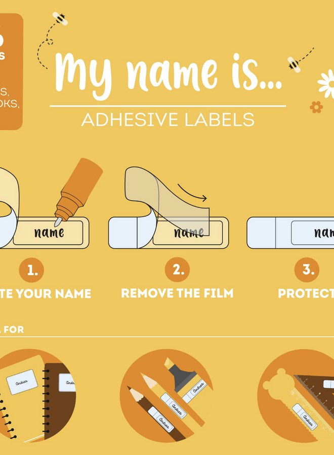 Legami My name is  - Set of 66  adhesive labels Teddy bear