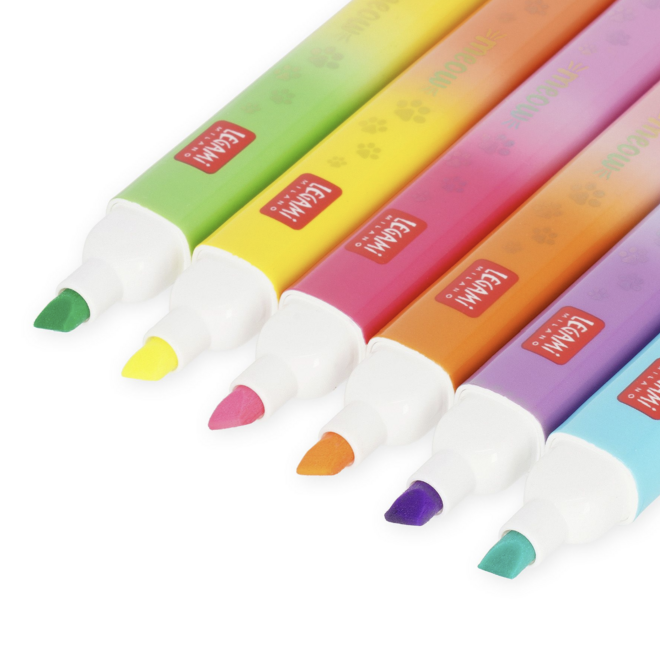 Legami Meow dual tip highlighters 12 colours Kitty
