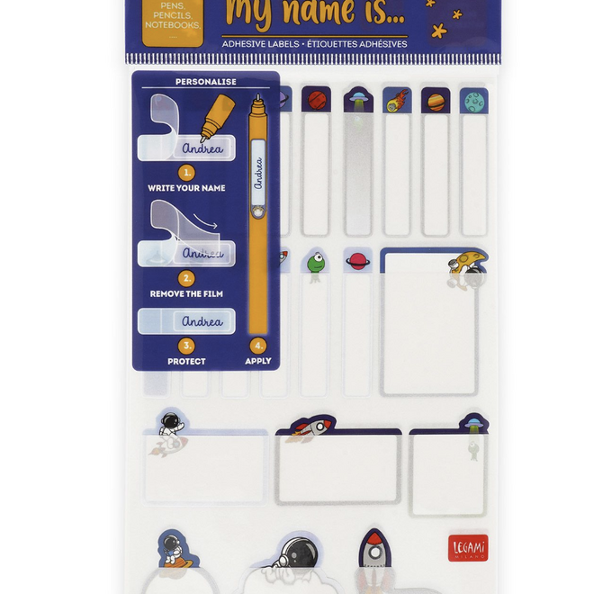 Legami My name is - Set of 66 adhesive labels Space