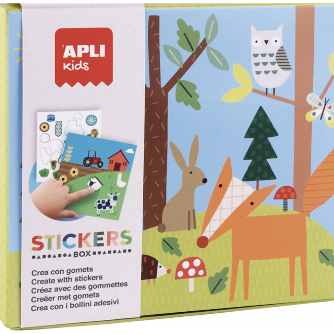 APLI - Bos Stickerkaarten (8 kaarten, 8 stickervellen)