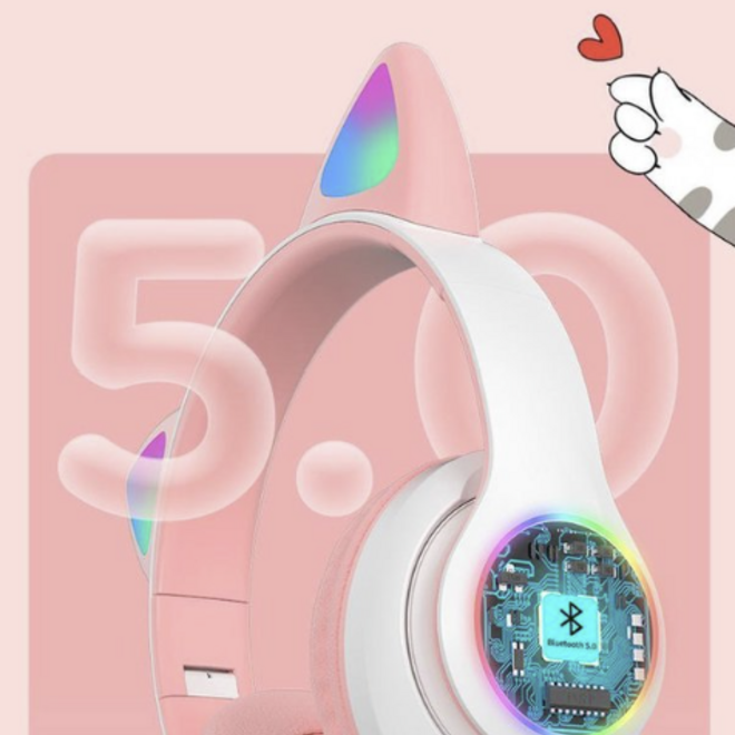 Volkano Whisker Series Bluetooth Cat Ear  Headphones - Aqua