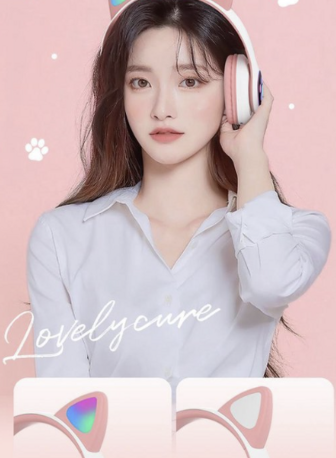 Volkano Whisker Series Bluetooth Cat Ear  Headphones - Aqua