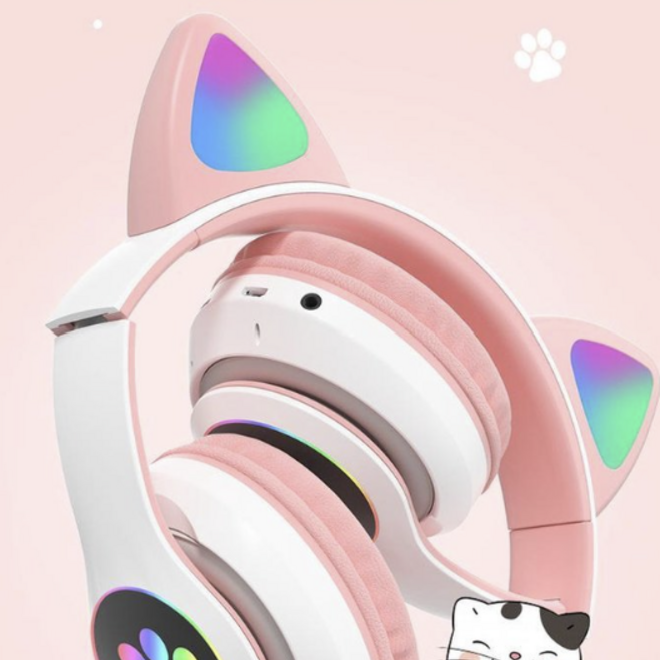 Volkano Whisker Series Bluetooth Cat Ear  Headphones - Aqua