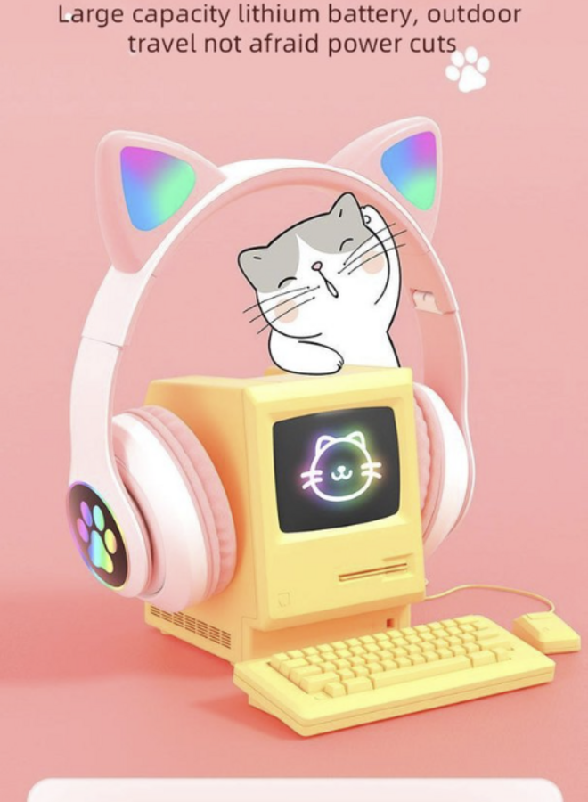 Volkano Whisker Series Bluetooth Cat Ear  Headphones - Aqua