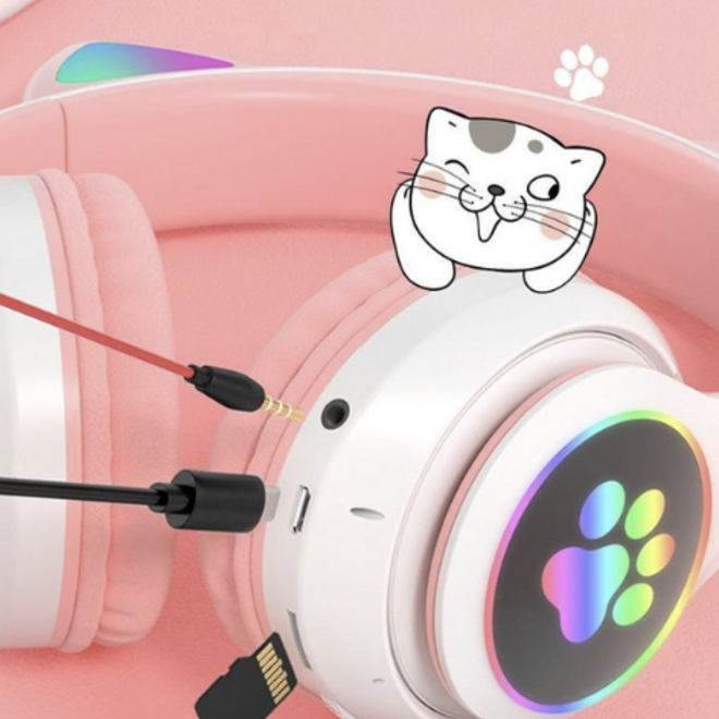 Volkano Whisker Series Bluetooth Cat Ear  Headphones - Aqua