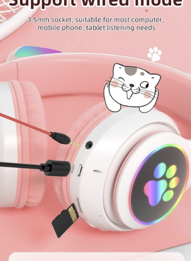 Volkano Whisker Series Bluetooth Cat Ear  Headphones - Aqua