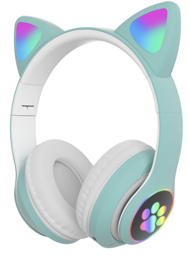 Volkano Whisker Series Bluetooth Cat Ear Headphones - Aqua