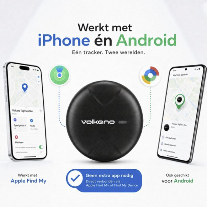 Volkano Google and Apple Hybrid Trace Tag Black
