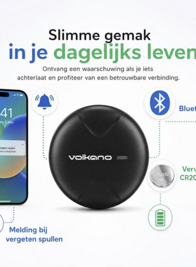 Volkano Google and Apple Hybrid Trace Tag Black