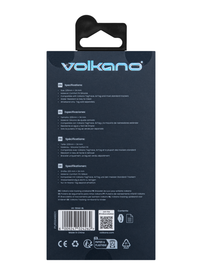 Volkano Wristband for Tag trace Navy Blue