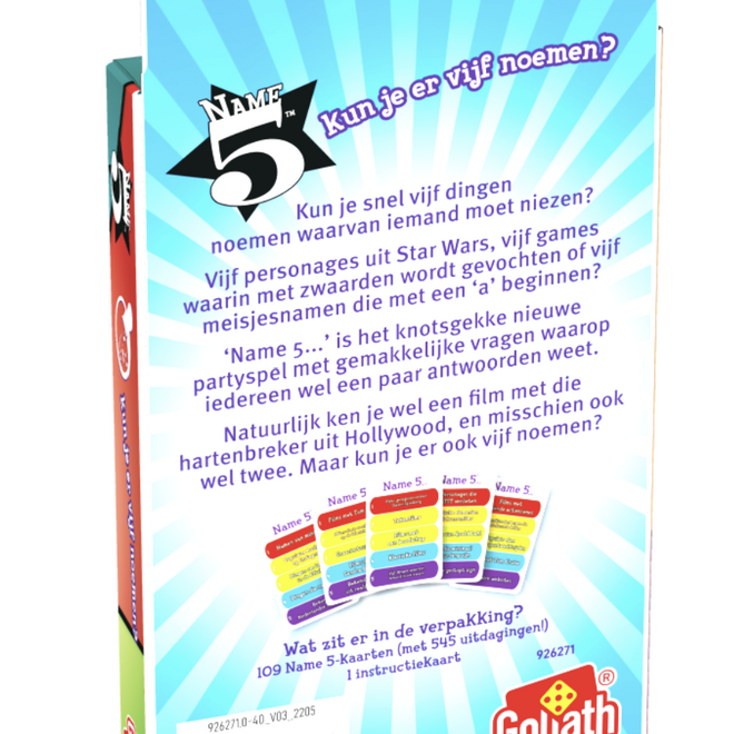 Goliath - Name 5 NL cardgame NL