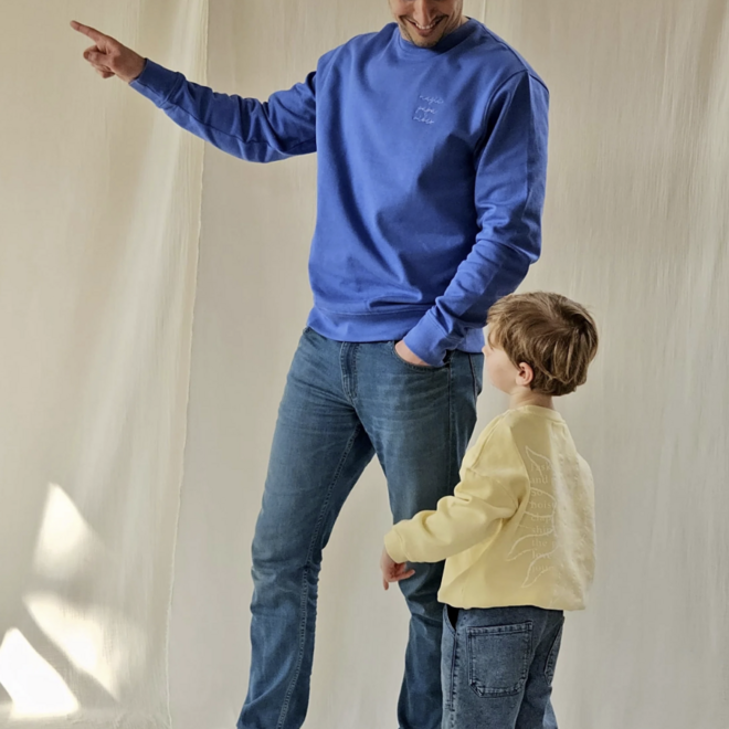Elle and Rapha - Sweater PAPA Sky blue