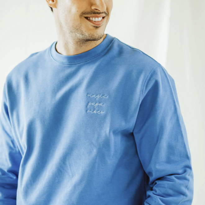 Elle and Rapha - Sweater PAPA Sky blue