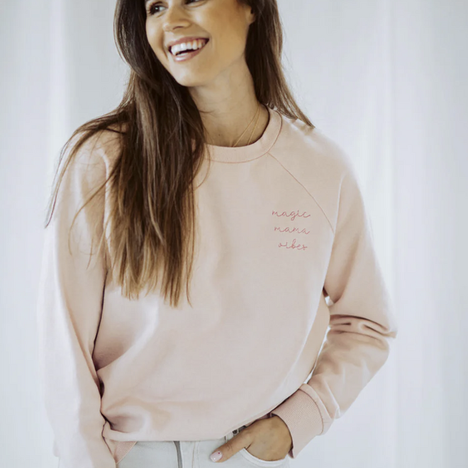 Elle and Rapha - Sweater MAMA classic fit Pearl rose