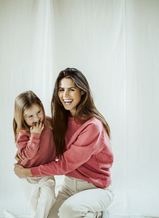 Elle and Rapha - Sweater MAMA classic fit Sweet raspberry