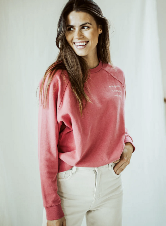 Elle and Rapha - Sweater MAMA classic fit Sweet raspberry