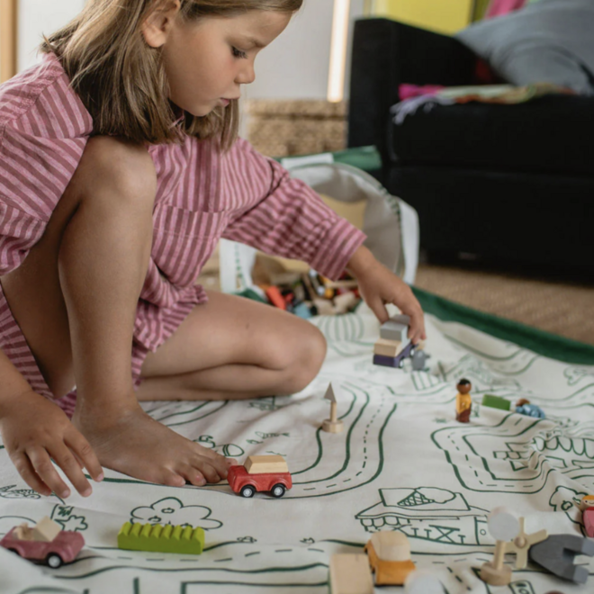 Play & Go - 2-in-1 speelkleed & opbergmand - roadmap