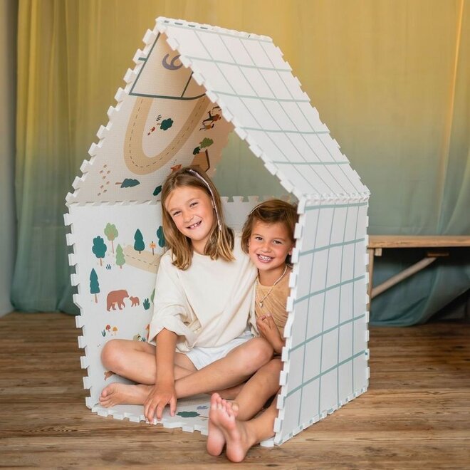 Play & Go - Puzzlemat, storage box & mini house - Hopscotch