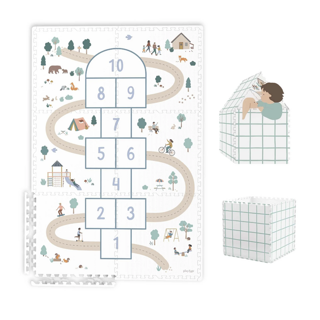 Play & Go - Puzzlemat, storage box & mini house - Hopscotch
