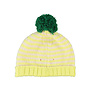 Piupiuchick - Knitted hat with pompon - lime & ecru stripes