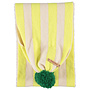Piupiuchick - Knitted pompon scarf - lime & ecru stripes