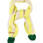 Piupiuchick - Knitted pompon scarf - lime & ecru stripes