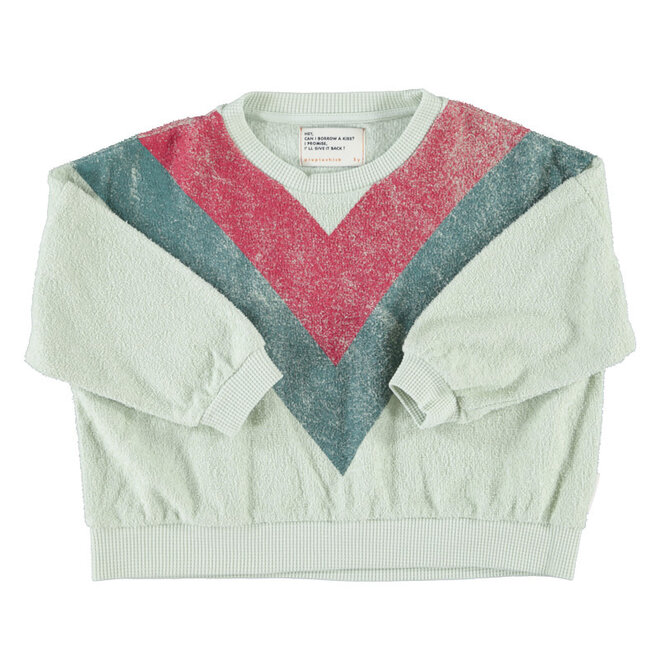 Piupiuchick - Sweatshirt  Mint green multicolor triangle