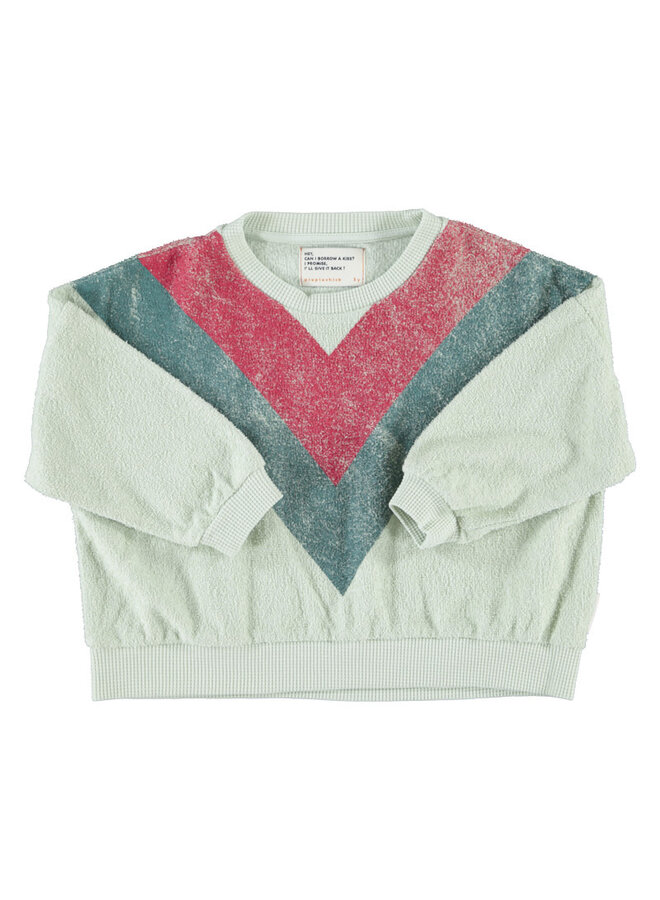 Piupiuchick - Sweatshirt Mint green multicolor triangle