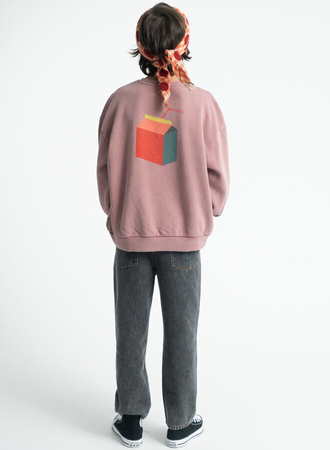 Piupiuchick - Oversized  sweatshirt pink "lunch break"