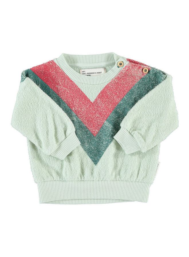 Piupiuchick - Sweatshirt baby Mint green multicolor triangle